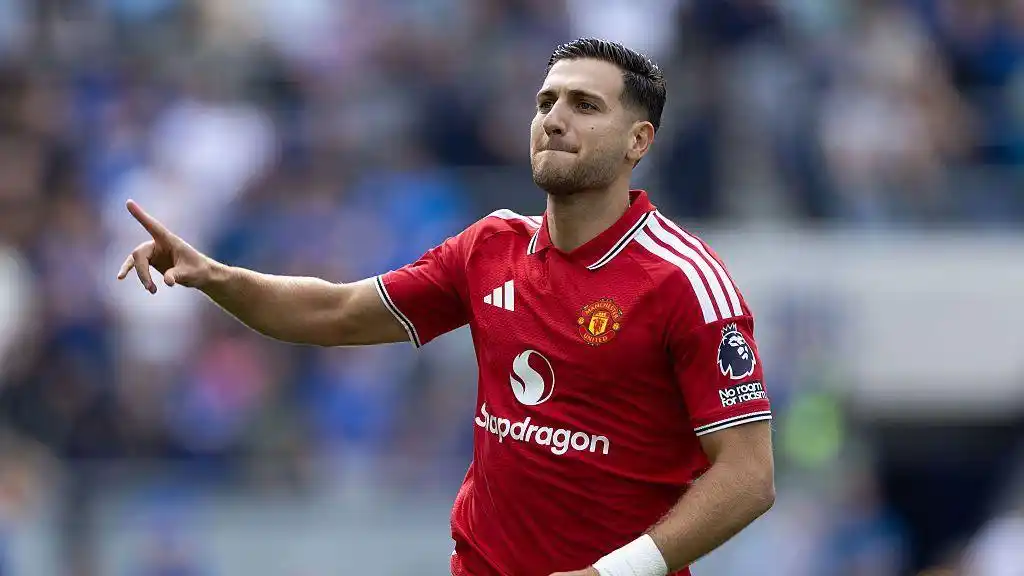 Diogo Dalot celebrates