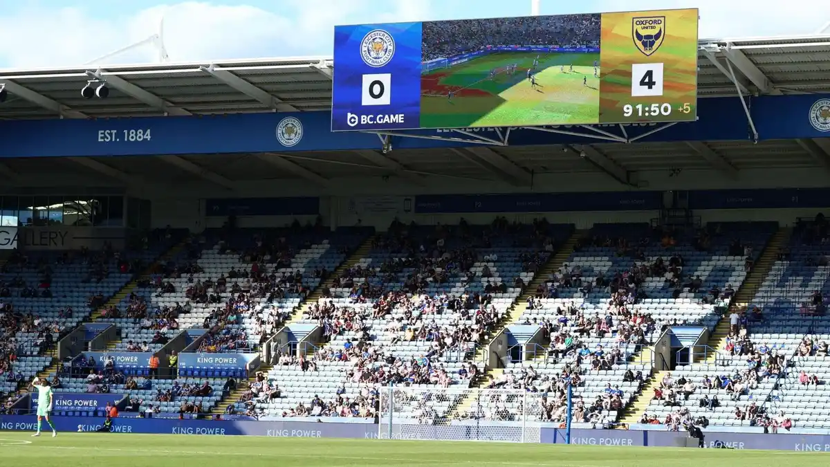 An almost empty stadium at full-time