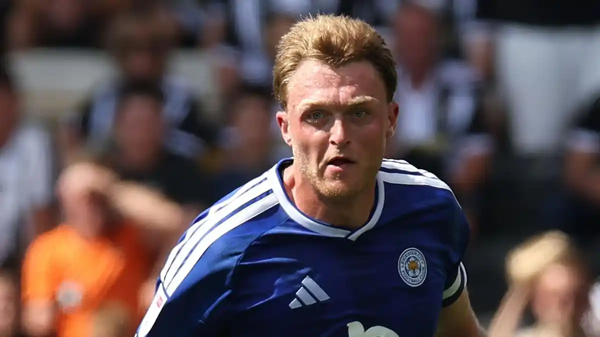 Harry Souttar in action for Leicester City