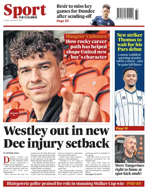The back page of The Courier on 080926