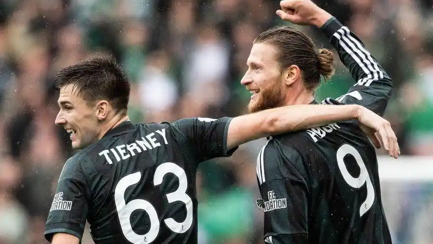 Kieran Tierney and Kasper Hogh could return for Celtic at St Johnstone on Wednesday