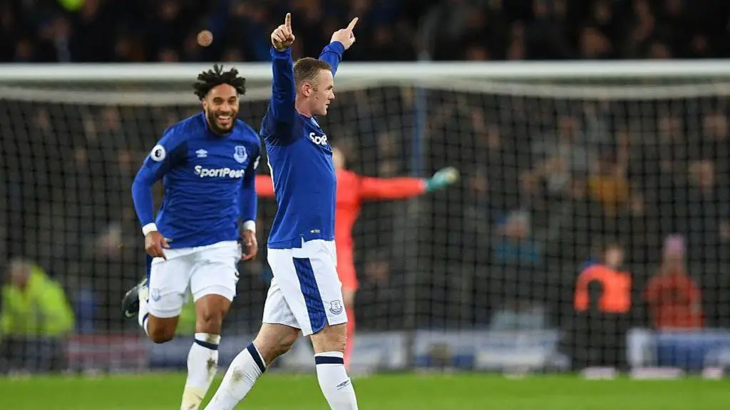 Rooney celebrates his moment against West Ham United